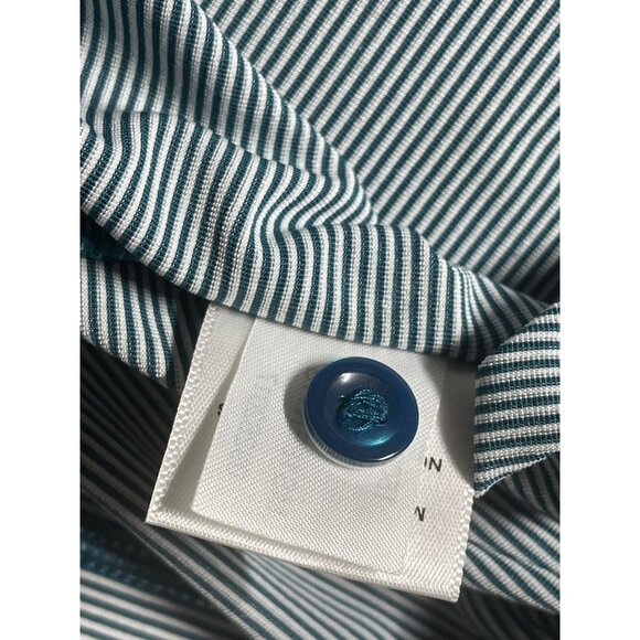 Peter Millar Men's XL Striped Polo Shirt Blue & White Breathable Summer Comfort - Picture 5 of 11